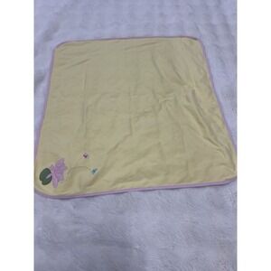 Gymboree Pink Yellow Cotton baby receiving Blanket butterflies water lily koi